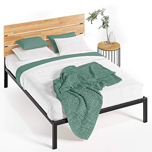 Book Cover Zinus Paul Metal and Wood Platform Bed with Wood Slat Support, Full