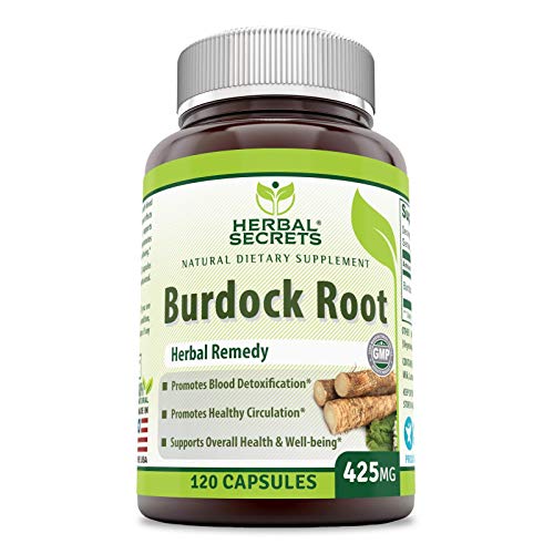 Book Cover Herbal Secrets Burdock Root 425 Mg Capsules (Non-GMO) - Promotes Blood detoxification * Promotes Healthy Circulation* (120 Count)
