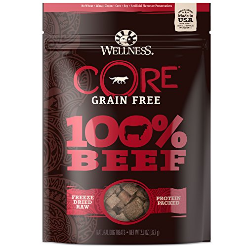 Book Cover Wellness Natural Pet Food Core Grain Free 100-Percent Beef Freeze Dried Dog Treats, 2 Oz