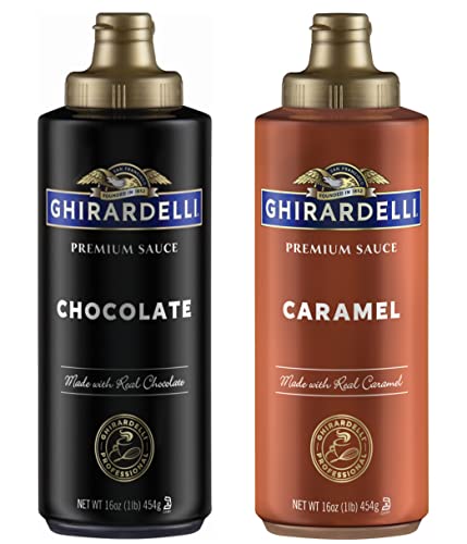 Book Cover Ghirardelli Chocolate and Caramel Sauces 16 oz Squeeze Bottles