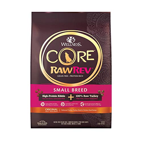 Book Cover Wellness CORE Rawrev Natural Grain Free Small Breed Dry Dog Food, Original Turkey & Chicken With Freeze Dried Turkey, 10-Pound Bag