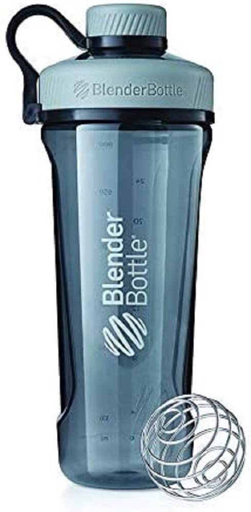Book Cover BlenderBottle Radian Shaker Cup Tritan Water Bottle with Wire Whisk, 32-Ounce, Pebble Grey Pebble Gray