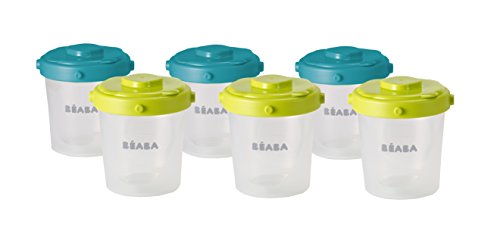 Book Cover BEABA Clip Peacock Containers Snacks and Baby Food 6 Piece, 7 oz
