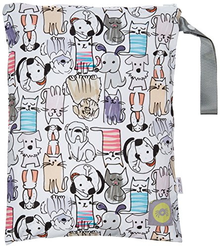Book Cover Itzy Ritzy Travel Happens Wet Bag with Handle, Medium, Cats and Dogs