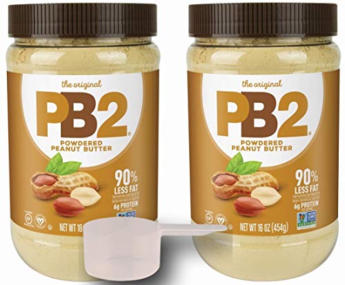 Book Cover PB2 Powdered Peanut Butter Plain 2 Pack with BONUS Scoop and 3 Delicious PB2 Recipes, 2 1lbs jars from Bell Plantation