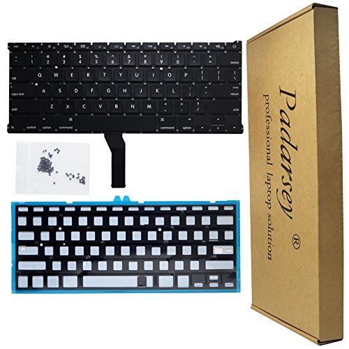 Book Cover Padarsey Replacement Backlight Backlit Keyboard with 80 pce screws For Apple Macbook Air 13-Inch A1369 A1466 MC965LL MC966LL EMC 2559 MD231LL/A MD760LL/A Series 2011 2012 2013 2014 2015