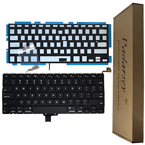 Book Cover Padarsey Backlight Backlit Keyboard with 80 pce screws For Macbook Pro Unibody 13.3