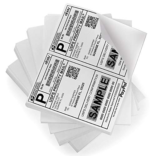 Book Cover FungLam Shipping Labels with Self Adhesive, for Laser & Inkjet Printers, 8.5 x 5.5 Inches, White, Pack of 1000 Labels