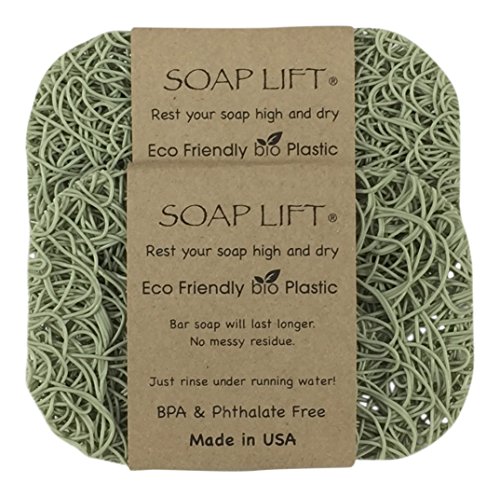 Book Cover Soap Lift Sage Soap Dish, Two Pack