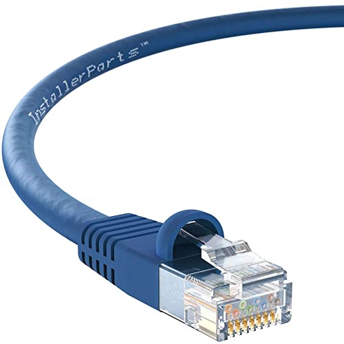 Book Cover InstallerParts (10 Pack Ethernet Cable CAT6 Cable UTP Booted 2 FT - Blue - Professional Series - 10Gigabit/Sec Network/High Speed Internet Cable, 550MHZ