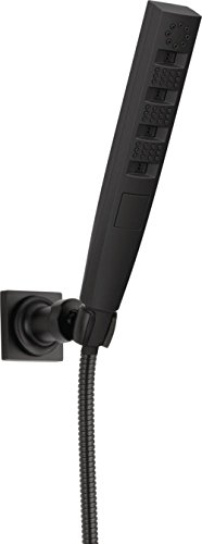 Book Cover Delta Faucet 5-Spray Touch-Clean H2Okinetic Wall-Mount Hand Held Shower with Hose, Matte Black 55140-BL