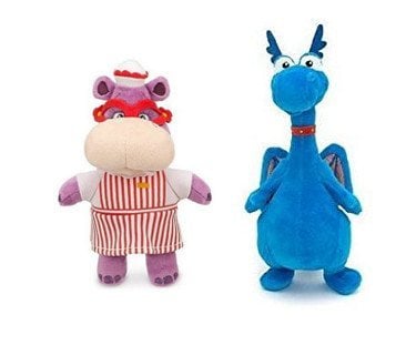 Book Cover Disney Junior Jr Doc McStuffins 8 1/2 Stuffy Plush Dragon and 8'' Hallie Hippo Bean Bag Plush Doll