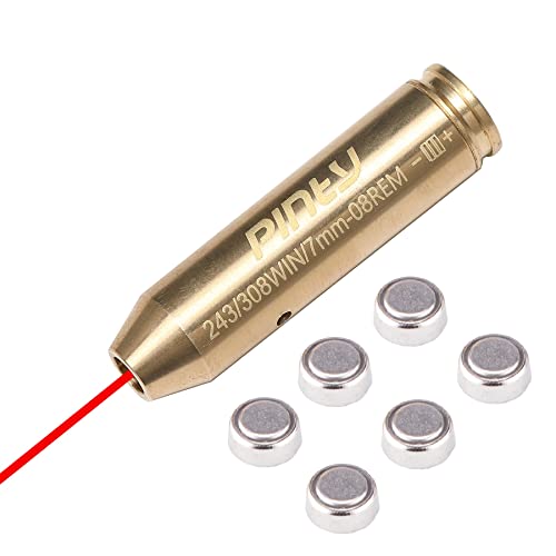 Book Cover Pinty .243 7mm-08 .308 Rifle Bore Sighter Red Dot Laser Cartridge Hunting Optics Scope Boresight Kit