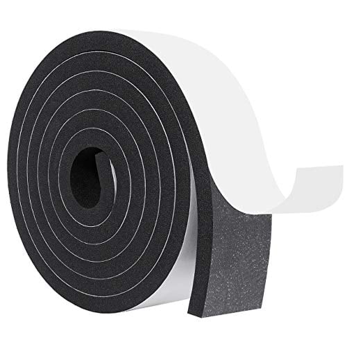 Book Cover High Density Foam Tape-3 Rolls, 6mm Wide x 3mm Thick Black Weather Stripping for Doors Insulation Soundproofing Closed Cell Foam Window Seal Total 15M Long