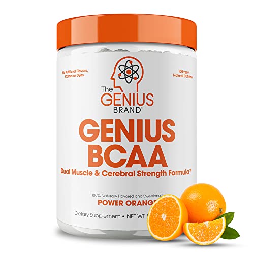 Book Cover Genius BCAA Energy Powder, Orange - Nootropic Amino Acids & Muscle Recovery - Natural Vegan BCAAs Workout Supplement for Women & Men (Pre, Intra & Post Workout) - No Artificial Sweeteners