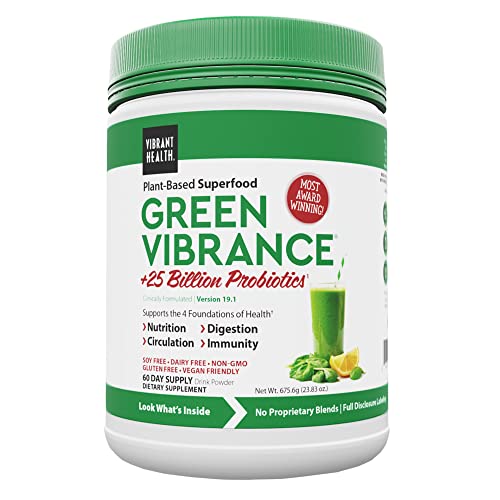 Book Cover Vibrant Health, Green Vibrance, Vegan Superfood Powder, 60 Servings