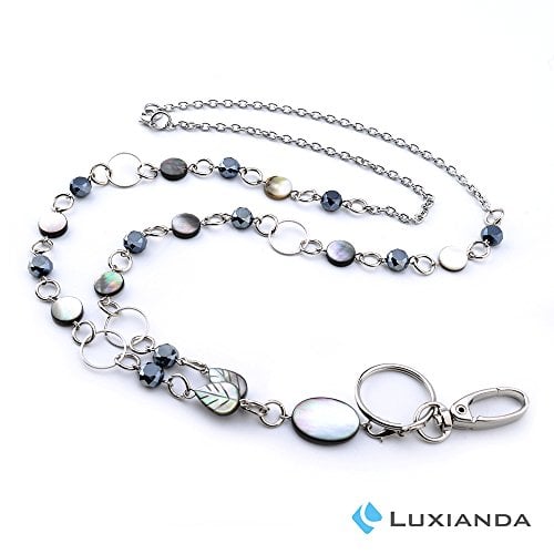 Book Cover LUXIANDA Elegance Badge Lanyards ID Necklaces ID Badge Holder for,Nurses and Other OL Stainless Steel Chain