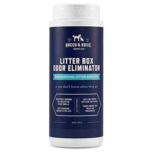 Book Cover Rocco & Roxie Litter Box Odor Eliminator â€“ Best Natural Urine Deodorizer for Cat Litter Boxes â€“ You Wonâ€™t Need to Change The Cat Litter as Often â€“ Fresh Scent â€“ Safe for Kitty (12 oz Bottle)