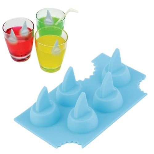 Book Cover Alicenter(TM) Silicone Blue Shark Fin Ice Tray Cube Freeze Maker Chocolate Mould Mold H