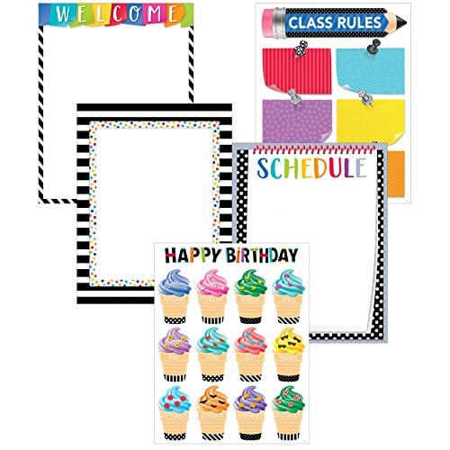 Book Cover Creative Teaching Press Wall Chart Bold & Bright Classroom Essentials 5-Chart Pack (2255), Multi