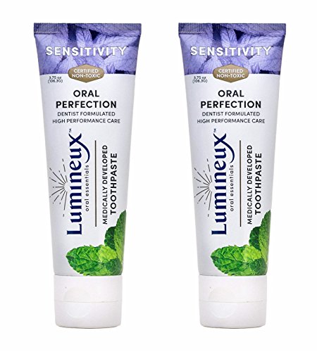 Book Cover Lumineux Sensitivity Toothpaste, 2-Pack - Enamel Safe for Sensitive Teeth & Fresh Breath - Certified Non-Toxic, Fluoride Free, No Artificial Colors, SLS Free & Dentist Formulated - 3.75 Oz