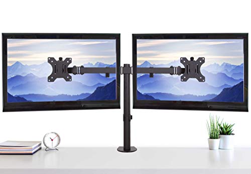 Book Cover Stand Steady Monitor Arm | Height Adjustable with Full Articulation | VESA Mount Fits Most LCD / LED Monitors 13 - 32 Inches | Includes Clamp and Grommet (2 Monitors)