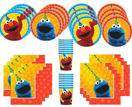 Book Cover MSS Sesame Street Birthday Party Supplies Bundle Pack for 16 Guests