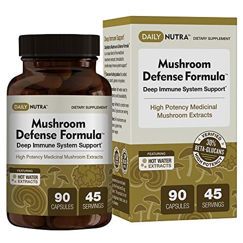 Book Cover Mushroom Defense Formula - Deep Immune System Support - Medicinal Mushrooms Hot Water Extracted - Reishi, Chaga, Maitake, Shiitake & Turkey Tail