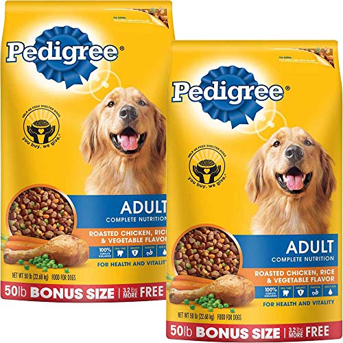 Book Cover PEDIGREE Complete Nutrition Adult Dry Dog Food Bonus Bags (Chicken, 50 lbs. Pack of 2)