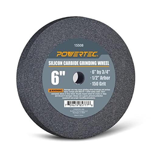 Book Cover POWERTEC 15508 Silicon Carbide Grinding Wheel 150 Grit, 6
