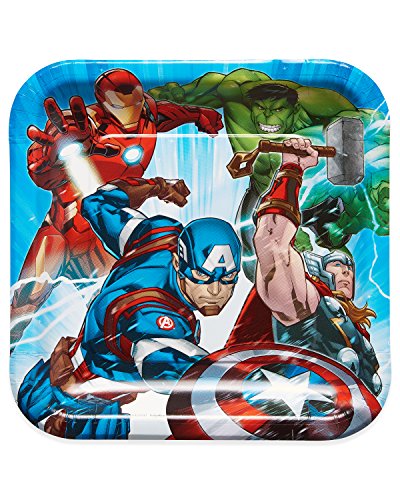 Book Cover American Greetings Avengers Epic Party Supplies, Disposable Paper Dinner Plates, 8-Count