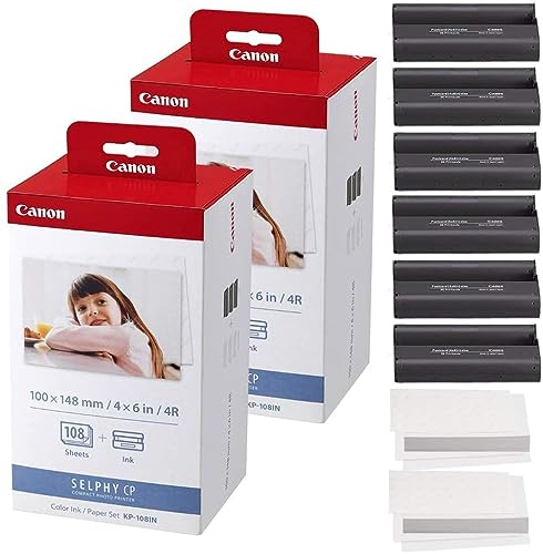 Book Cover Canon KP-108IN Color Ink and Paper Set - Total of 216 Sheets and 6 Ink Cartridges