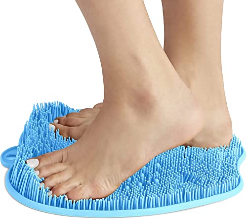Book Cover Shower Foot Massager Scrubber - Improves Foot Circulation & Reduces Foot Pain - Soothes Tired Achy Feet And Scrubs Feet Clean - Non Slip With Suction Cups