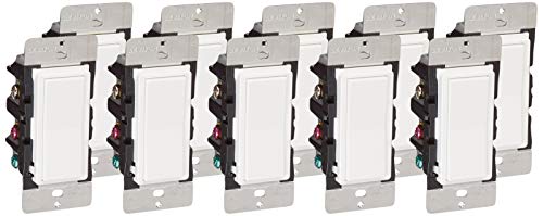 Book Cover Leviton DZ15S-1BZ Decora Smart Switch with Z-Wave Technology, 10-Pack, White/Light Almond, Works with Alexa