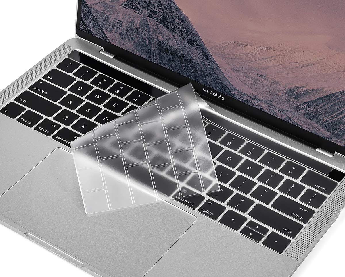 Book Cover for MacBook Pro Touch Bar Keyboard Cover, CaseBuy Ultra Thin Clear Keyboard Skin for 2019-2016 Release MacBook Pro with TouchBar 13 Inch A2159 A1706 A1989 or 15 Inch A1707 A1990 Protective Skin TPU ( Cover the TouchBar except Touch ID)