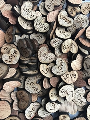 Book Cover NIGHT-GRING 200pcs Rustic Wooden Love Heart Wedding Table Scatter Decoration Crafts Children's DIY Manual Patch