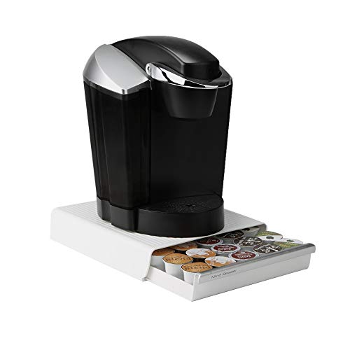 Book Cover Mind Reader Coffee Pod Storage Drawer for K-Cups, Verismo, Dolce Gusto, Holds 30 K-Cups, 35 CBTL, Verismo, Dolce Gusto, White