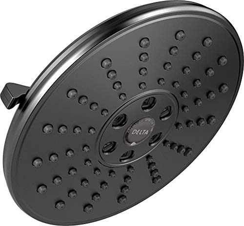 Book Cover Delta Faucet 3-Spray Touch-Clean H2Okinetic Shower Head, Matte Black 52688-BL