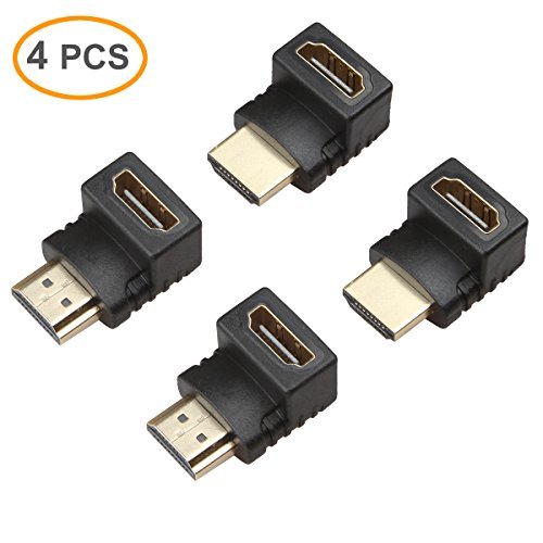 Book Cover RELPER-LiNESO 4PCS HDMI Right Angle Connectors Adapters 2X 90 Degree connectors and Two 2X 270 Degree Connectors for HDTV HDCP 3D&4K (4X HDMI M/F Angle Adapter)