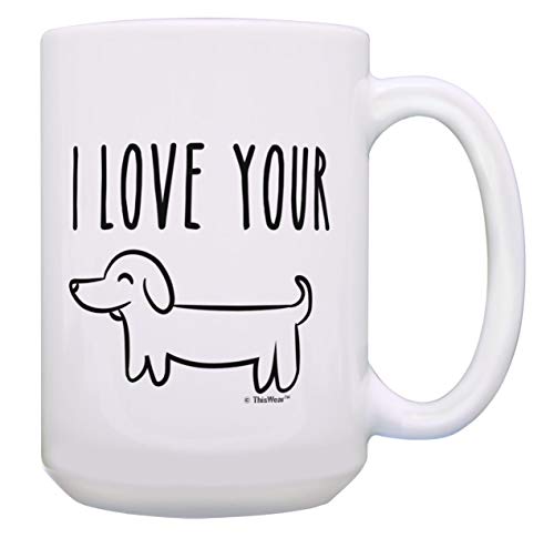 Book Cover Funny Gifts for Boyfriend Anniversary Gifts I Love Your Wiener Dog Mug Funny Birthday Gifts for Weiner Boyfriend Gifts Gag Gift Coffee Mug Tea Cup White