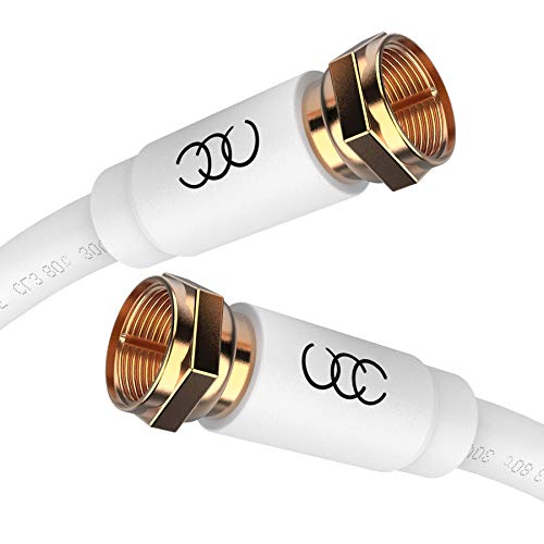 Book Cover Coaxial Cable Triple Shielded CL3 in-Wall Rated Gold Plated Connectors (6 ft) RG6 Digital Audio Video with Male F Connector Pin - 6 Feet