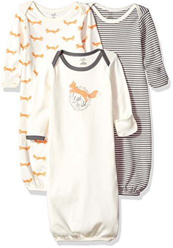 Book Cover Touched by Nature Baby Girls' 68678 0-6M Nightgown, Hedgehog 3-Pack, 0-6 Months (Pack of 3)