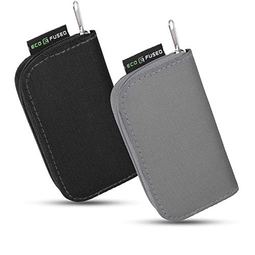 Book Cover Eco-Fused Memory Card Carrying Case - Suitable for SDHC and SD Cards - 8 Pages and 22 Slots - Microfiber Cleaning Cloth Included - 2 pack - 44 Slots, Grey & Black