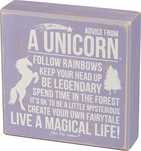 Book Cover Primitives by Kathy Classic Box Sign, Advice from A Unicorn