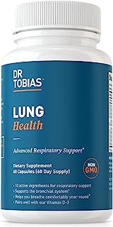 Book Cover Dr. Tobias Lung Cleanse & Detox - Supports Respiratory Health and Comfortable Breathing through the Seasons - With Cordyceps & Citrus Bioflavonoids and 10 Active Ingredients - To Help Flush Lungs (60)