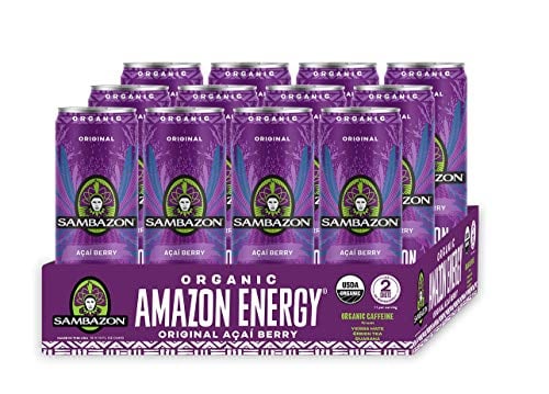 Book Cover Sambazon Organic Amazon Energy Drink, Original Acai Berry, 12 Ounce (Pack of 12)