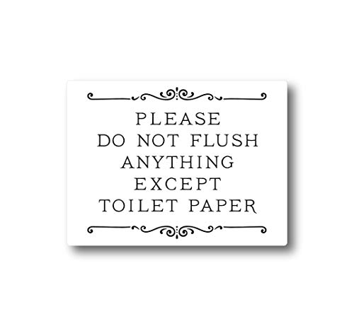 Book Cover Please Do Not Flush Anything Except Toilet Paper Sign, Plastic 4 x 3
