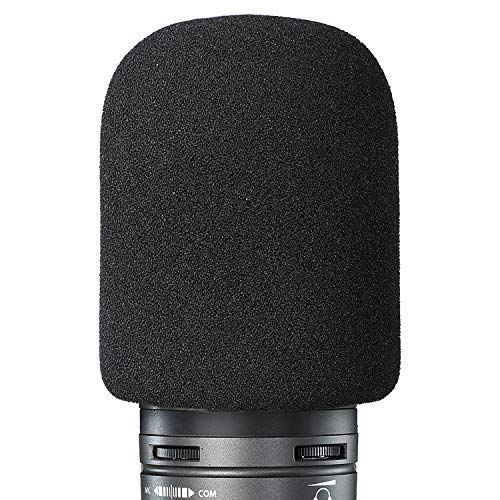 Book Cover YOUSHARES Foam Mic Windscreen - Large Size Microphone Cover for Audio Technica AT2020 and Other Large Microphones, As a Pop Filter (Black)
