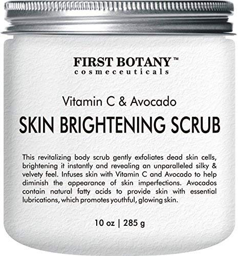 Book Cover Vitamin C & Avocado Skin Brightening Scrub 10 oz - the BEST Revitalizing body scrub and exfoliator- Infuses skin with Vitamin C and Avocado to help diminish the appearance of skin imperfections