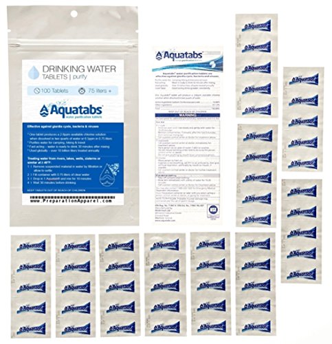 Book Cover Aquatabs 100 Pack - World's #1 Water Purification Tablets